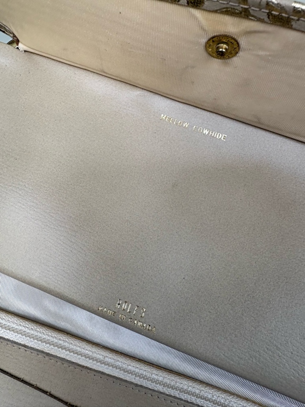 Vintage Elegant Gold Leaf-Embossed Women’s Clutch Wallet Rolf’s cowhide leather - Picture 3 of 12